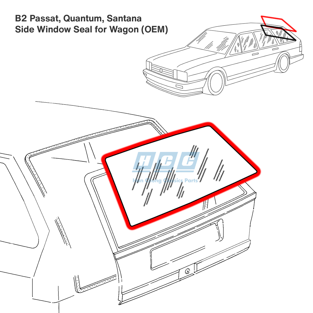 Rear Hatch Window Seal (Wagon) - OEM - B2
