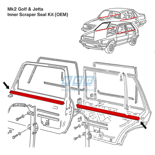 vw mk2 golf jetta OEM inside scraper seal inner 193837471