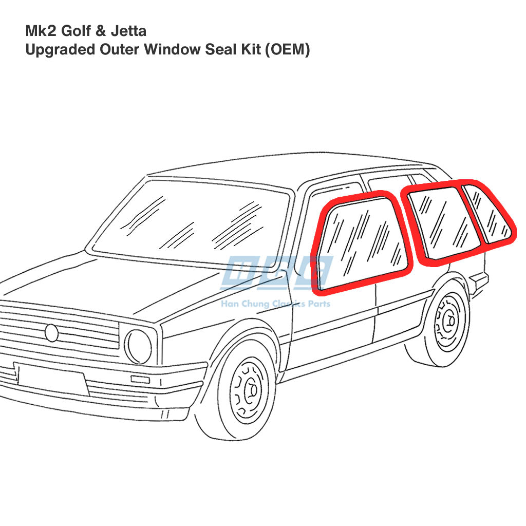 vw mk2 golf jetta window seals 191837477 191837478 oem upgraded outer scraper