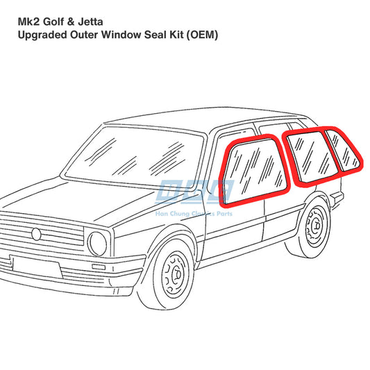 vw mk2 golf jetta window seals 191837477 191837478 oem upgraded outer scraper