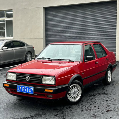 Red Mk2 Jetta with Mk3 Style Aero Grill