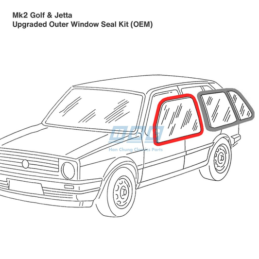 Upgraded Window Seal Kit - OEM - 4dr Mk2 Golf & Jetta (Front Pair)