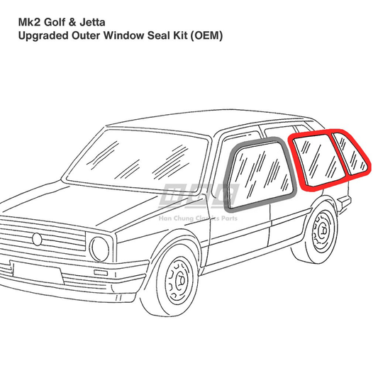 Upgraded Window Seal Kit - OEM - 4dr Mk2 Golf & Jetta (Rear Pair)