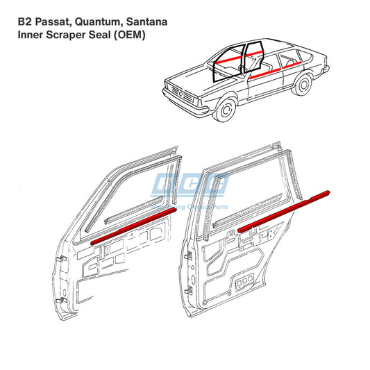 Inner Window Scraper Kit (Set of Four) - OEM - B2 Passat, Quantum, Santana