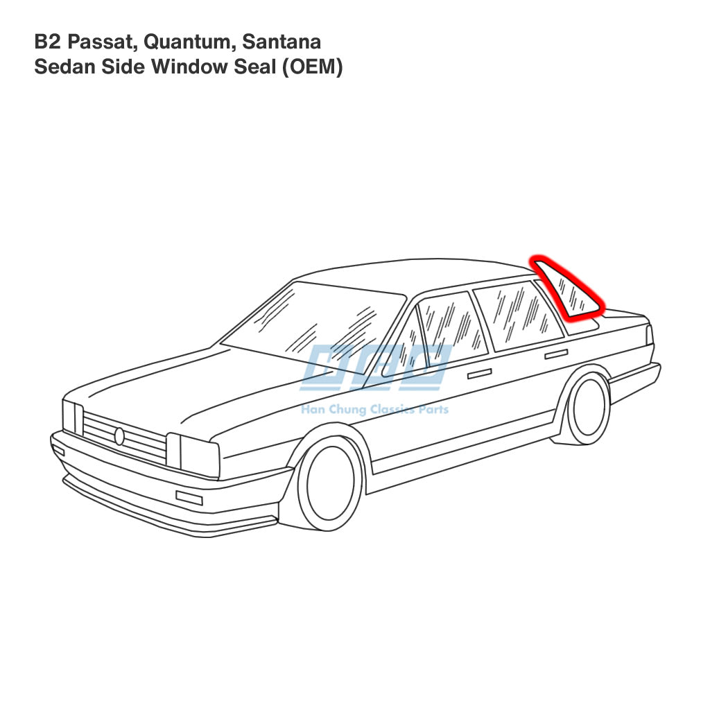 Sedan Side Window Seal (Pair) - OEM - B2 Passat, Quantum, Santana